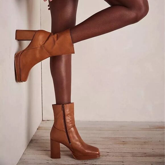 🔥 DIBA x Free the People Melody platform Leather Platform Boots | Size 10 NEW - Picture 8 of 8